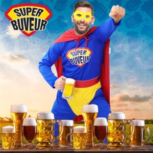 Idéal pour un rayon EVG : Déguisements & Accessoires Festifs : Apéro Party : Costume Super Buveur : Costume.