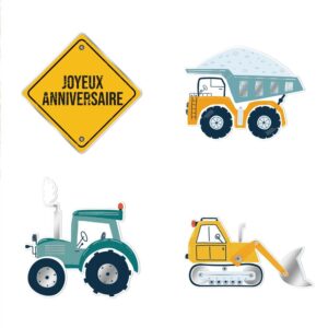 Transformez votre table en véritable chantier de fête avec notre Quatuor Déco de Table Anniversaire Chantier ! Commandez dès maintenant pour une célébration unique et réussie.