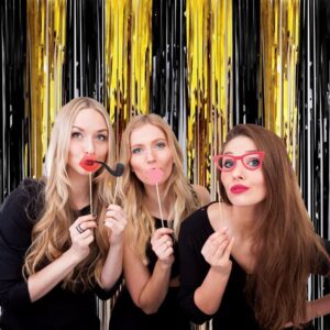 rideau-foil-bicolore-noir-or-200-x-100-cm-2