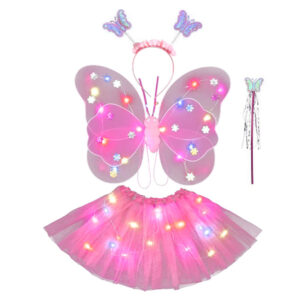 kit deguisement papillon rose, tutu, ailes