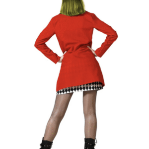 Déguisement femme déguisement arlequin diabolique clown rouge héroine film