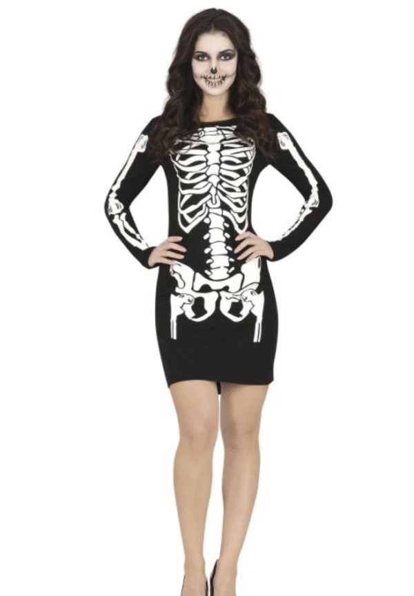 Déguisement femme robe squelette halloween