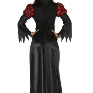 Déguisement femme vampire robe longue halloween rouge et noire