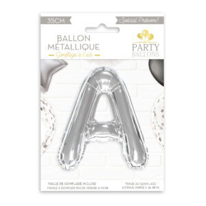 ballon métallique argenté a est idéal pour décorer votre salle d’anniversaire de façon originale.Ce ballon métallique lettre A vous permettra d’écrire le prénom