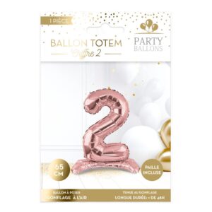 hématique Anniversaire. Idéal pour un rayon Déco Anniversaire : Fête Anniversaire : Ballon Métallique Chiffre rose gold : Ballon Chiffre Totem : Ballon Métallique 2..