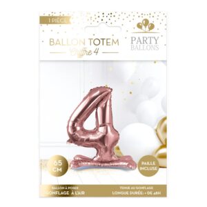 hématique Anniversaire. Idéal pour un rayon Déco Anniversaire : Fête Anniversaire : Ballon Métallique Chiffre rose gold : Ballon Chiffre Totem : Ballon Métallique 4..