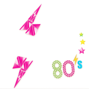 Bijoux de Visage Années 80 – Autocollants néon et géométriques inspirés des années 80 pour un look rétro et festif.