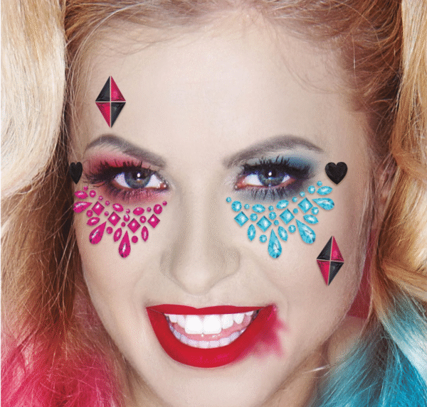 Bijoux de Visage Dangerous Girl – Autocollants audacieux et scintillants pour un look captivant lors de fêtes et événements