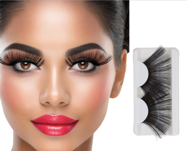 Faux Cils Longs Noirs – Apportez intensité et longueur à votre regard pour des soirées festives et déguisées.