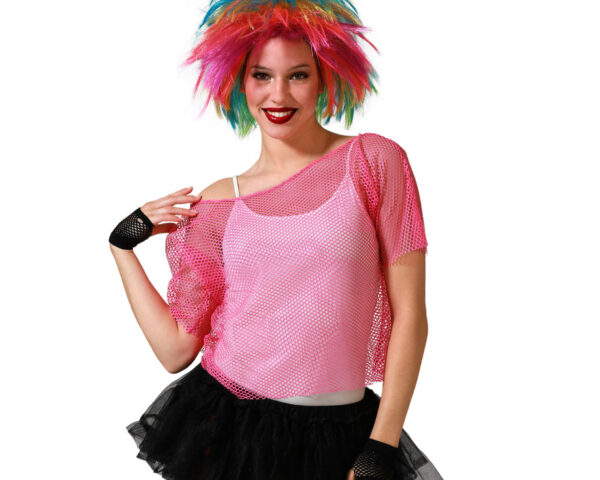 Tee-shirt résille fluo, année 80