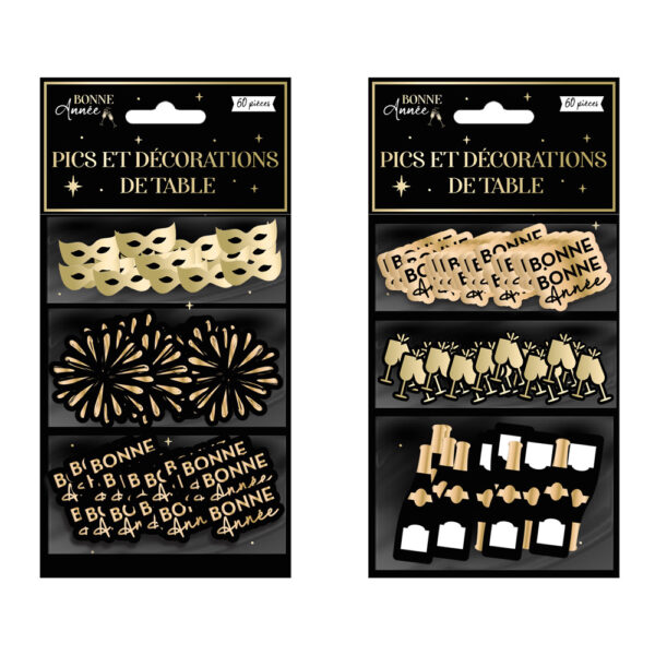 Décoration de table bonne année, confettis