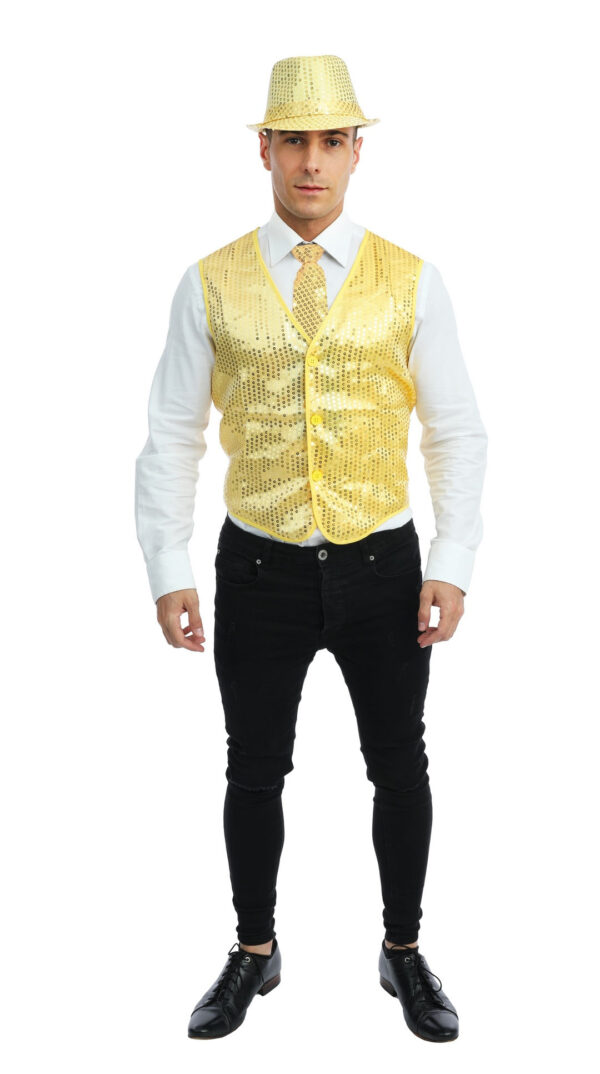 Gilet sans manche à sequins, disco
