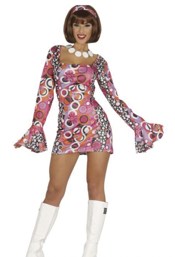 Robe courte disco psychédélique