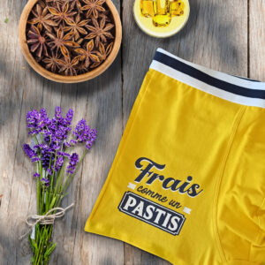 Boxer frais pastis, jaune, cadeau humoristique, pastaga