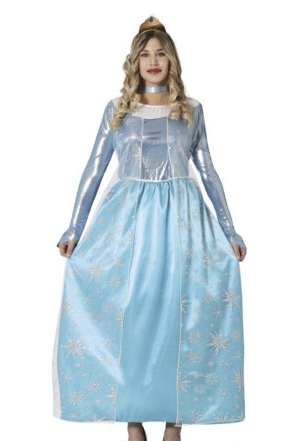 Déguisement princesse de glace, robe bleue