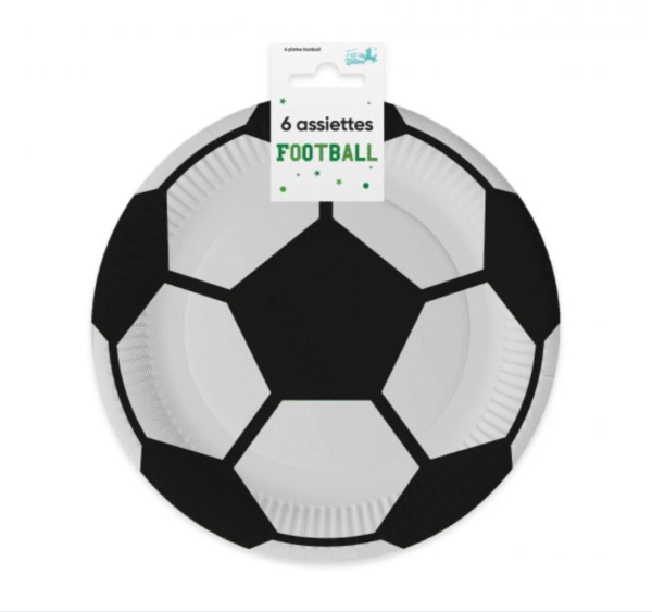 Assiettes en carton ballon de foot pour anniversaire enfant ou adulte