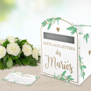 BOITE A VOEUX MARIAGE. Pour apporter une adorable touche d'amour à la décoration d'un mariage.