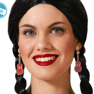 Boucles d'oreilles fantaisie en forme de guitare