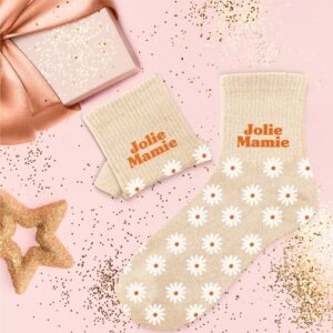 CHAUSSETTES PAILLETTES JOLIE MAMIE. cadeau fete des grands mères