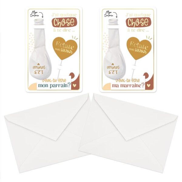 Cette carte ballon est bien plus qu'une simple carte. C'est un moment de partage et d'émotion que vous pourrez chérir toute votre vie. Imaginez la surprise et la joie de vos futurs parrains/marraines en découvrant votre demande !