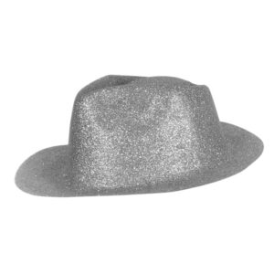 Chapeau tribly, borsalino, paillettes argent accessoire déguisement