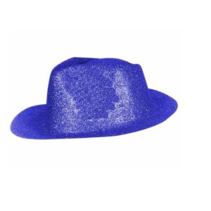 Chapeau tribly, borsalino, paillettes bleu foncé accessoire déguisement