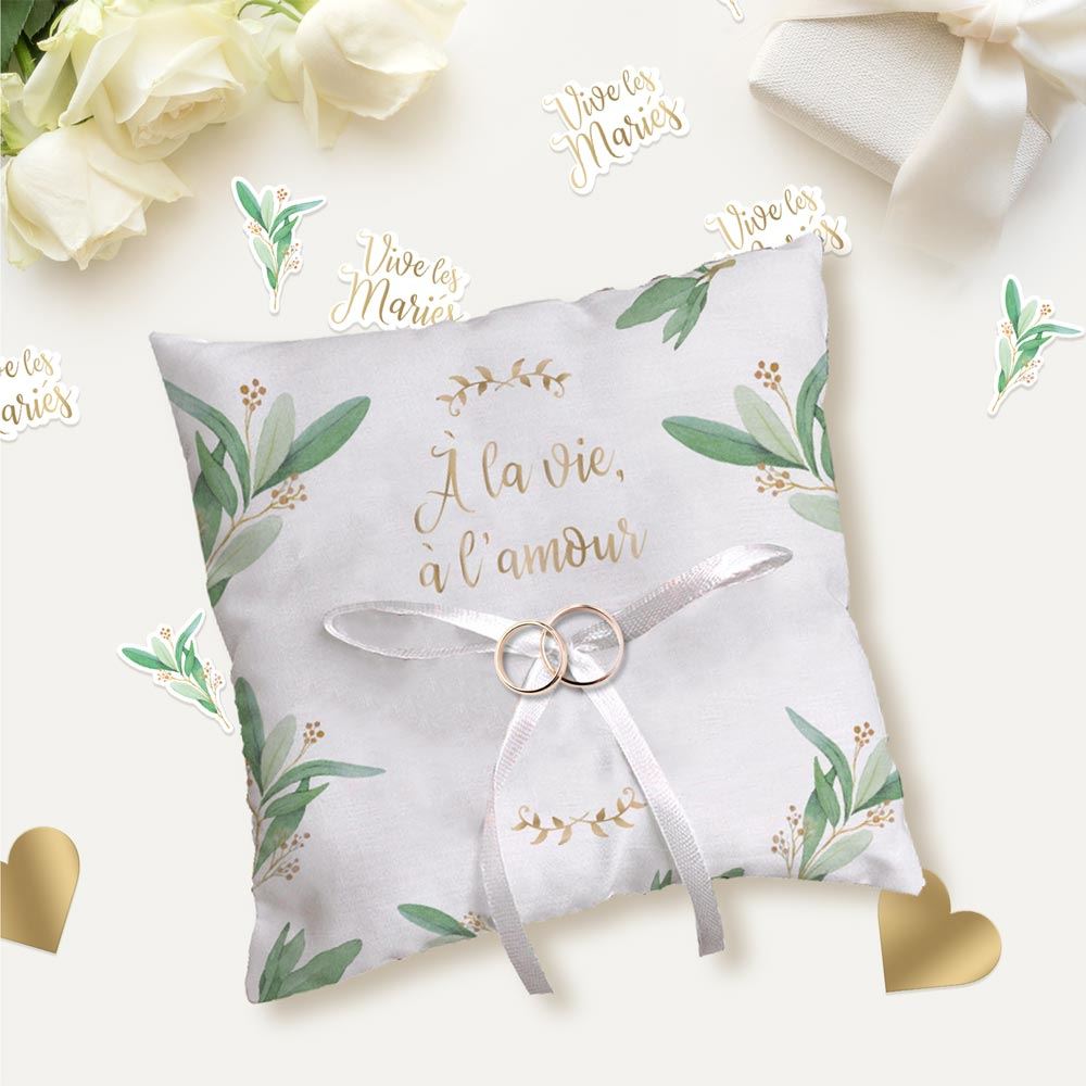 Coussin pour alliances, mariage, fiançailles