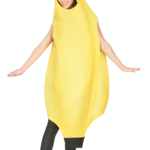 Déguisement banane adulte, combinaison jaune et noire pour soirées déguisées, Carnaval, fêtes à thème et enterrements de vie de célibataire