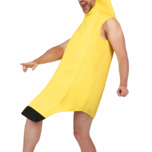 Déguisement banane adulte, combinaison jaune et noire pour soirées déguisées, Carnaval, fêtes à thème et enterrements de vie de célibataire