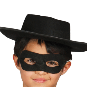 Déguisement de Bandit masqué comprenant une cape, une ceinture, un chapeau, une chemise, un loup et un pantalon, idéal pour les soirées costumées, Halloween, le Carnaval ou les pièces de théâtre