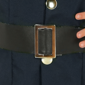 Déguisement de policière pour enfant, comprenant une robe, une ceinture et un chapeau/casquette, idéal pour les fêtes déguisées, Carnaval, Halloween et les jeux de rôle.