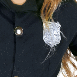 Déguisement de policière pour enfant, comprenant une robe, une ceinture et un chapeau/casquette, idéal pour les fêtes déguisées, Carnaval, Halloween et les jeux de rôle.