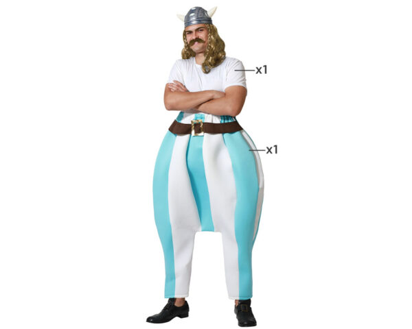 Déguisement gaulois bleu adulte idéal pour le carnaval ou les fêtes des pays du monde. Contenu : 1 t-shirt et 1 pantalon avec ceinture.