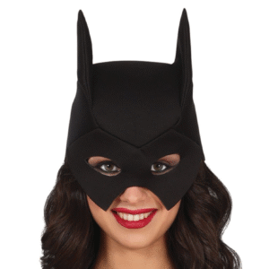 Déguisement d'héroïne chauve-souris comprenant une robe, une cape, une ceinture, des manches et un masque, idéal pour Halloween, le Carnaval, les fêtes costumées, les soirées à thème super-héros ou les conventions de comics