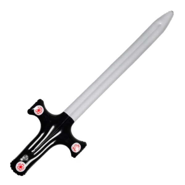 Épée de chevalier gonflable en plastique, 103 cm. Accessoire de déguisement idéal pour une soirée à thème médiéval, un carnaval ou Halloween.