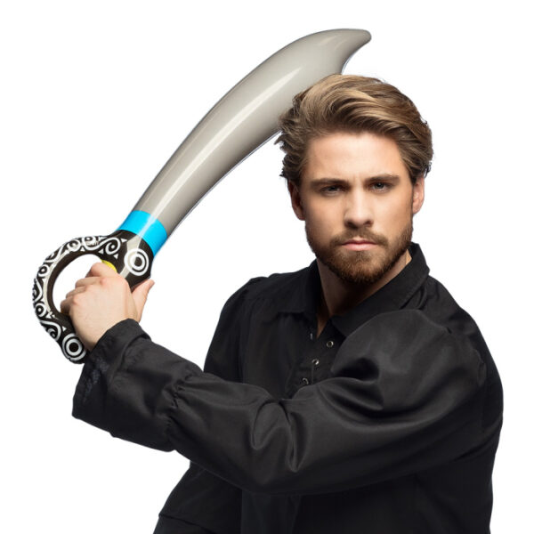 Épée de pirate gonflable en plastique, 70 cm. Accessoire de déguisement idéal pour une soirée à thème pirate, un carnaval ou Halloween