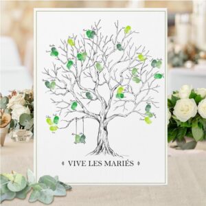 Fêtes et Évènements. Idéal pour un rayon Mariage : Cadeaux Mariage : Livre d'Or Mariage : Kit Arbre à Empreintes.