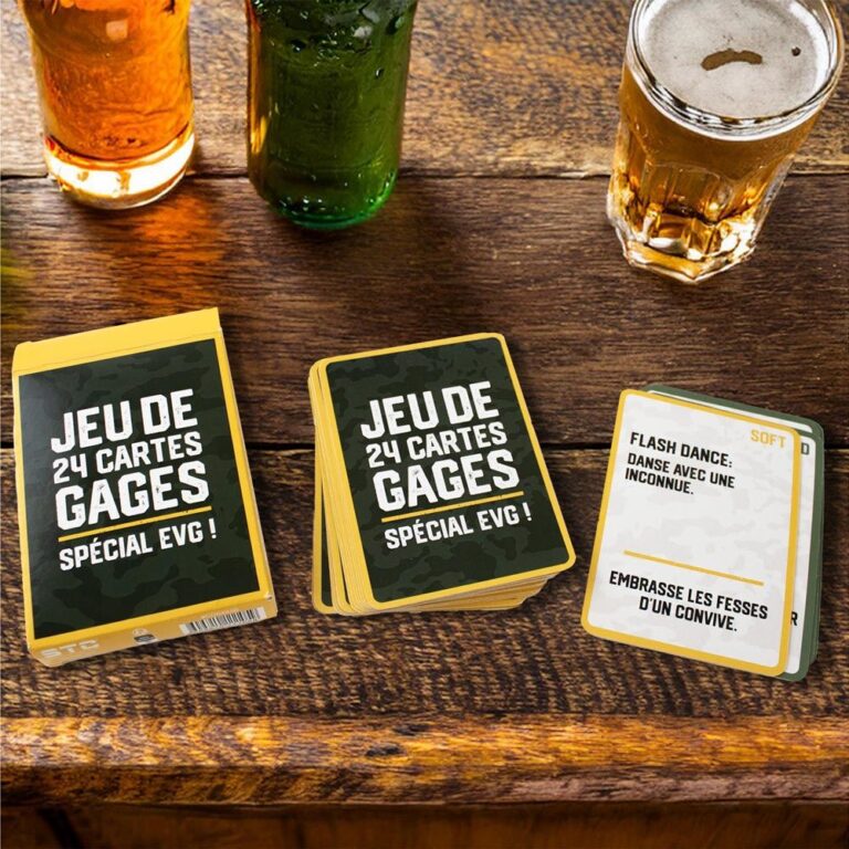 JEU DE CARTES 20 GAGES ÉQUIPE MARIÉ EVG 6.5X9.5CM Noir - Au