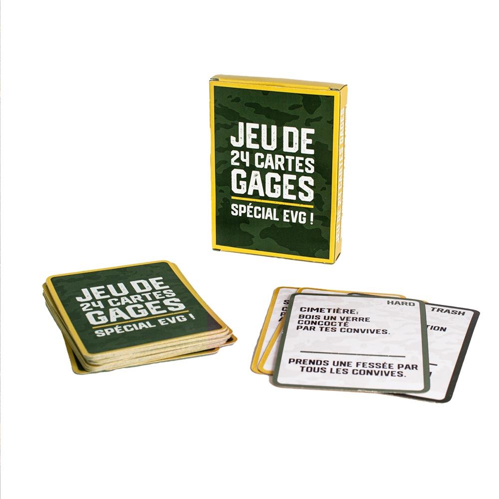 Vous cherchez à pimenter un enterrement de vie de garçon (EVG) et à créer des souvenirs mémorables ? Le Jeu des 24 Gages est l'accessoire qu'il vous faut ! Inspiré du célèbre jeu américain "Truth or Dare", il mettra le futur marié au défi avec des gages hilarants, le poussant à sortir de sa zone de confort et à se lâcher complètement.
