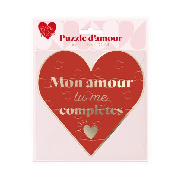 PUZZLE CŒUR + ENVELOPPE SAINT VALENTIN- mon amour