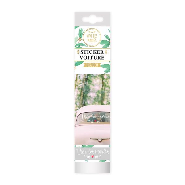 STICKER DE VOITURE MARIAGE. Collé à la vitre arrière