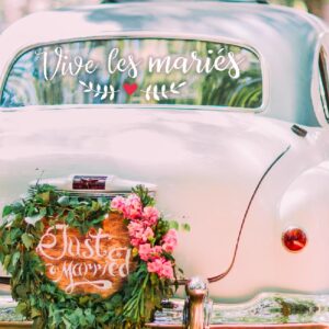STICKER DE VOITURE MARIAGE. Collé à la vitre arrière de la voiture
