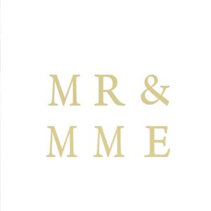 STICKERS. LETTRES DOREES MR & MME. Pour vos clients voulant une belle décoration de mariage