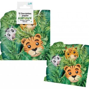 Serviettes-animaux-theme-jungle-anniversaire-enfant