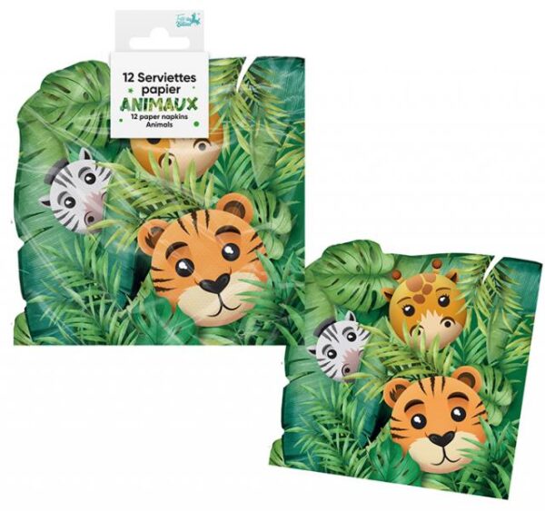 Serviettes-animaux-theme-jungle-anniversaire-enfant