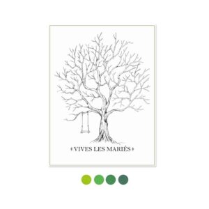 Thématique Fêtes et Évènements. Idéal pour un rayon Mariage : Cadeaux Mariage : Livre d'Or Mariage - Kit Arbre à Empreintes.