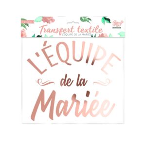 Offrez à votre équipe de la mariée un souvenir unique et personnalisé avec ce transfert textile. Facile à appliquer, il vous permettra de créer des t-shirts assortis pour une journée inoubliable.