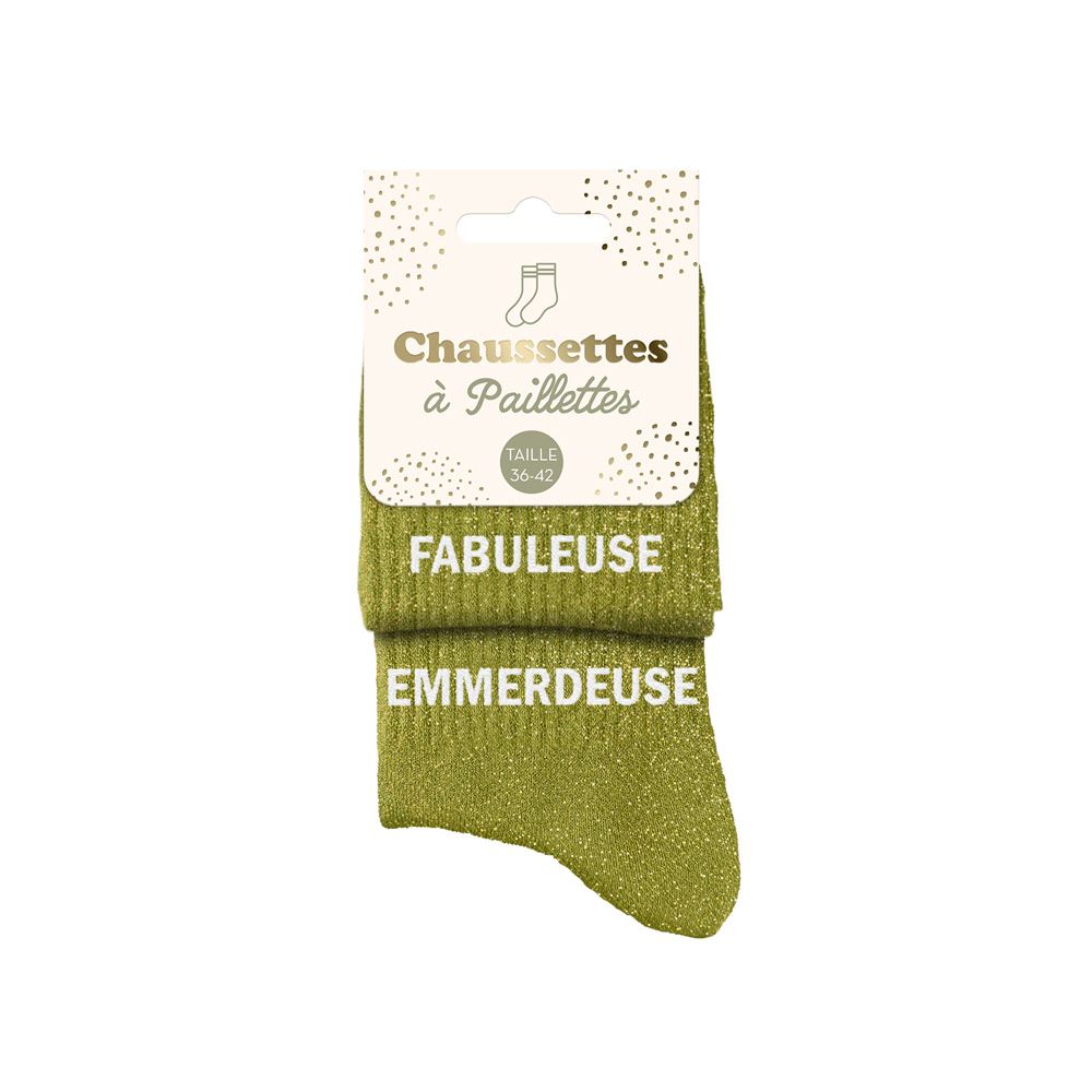 chaussettes à paillettes "Fabuleuse" et "Emmerdeuse" est l'accessoire Mode idéal