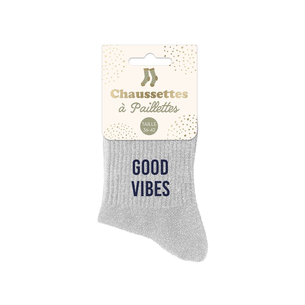 chaussettes à paillettes "Good Vibes" est l'accessoire Mode idéal