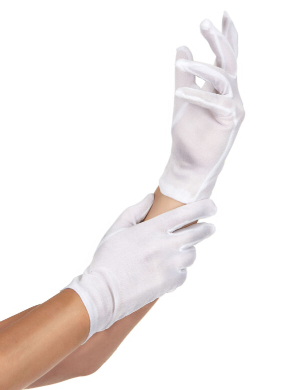 Gants courts blancs classiques adulte, accessoire deguisement